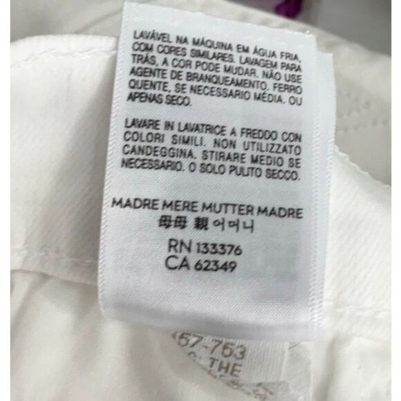 Mother White The Insider Stretch Bootcut Raw Hem Crop Step Fray Jeans Size 24 - Picture 9 of 10